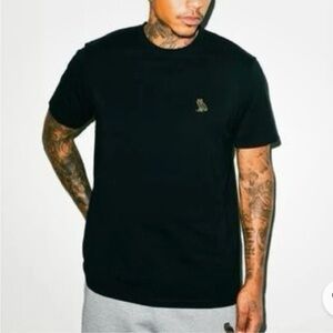 OVO black Essentials tee black cotton Medium crew neck shirt embroidered owl